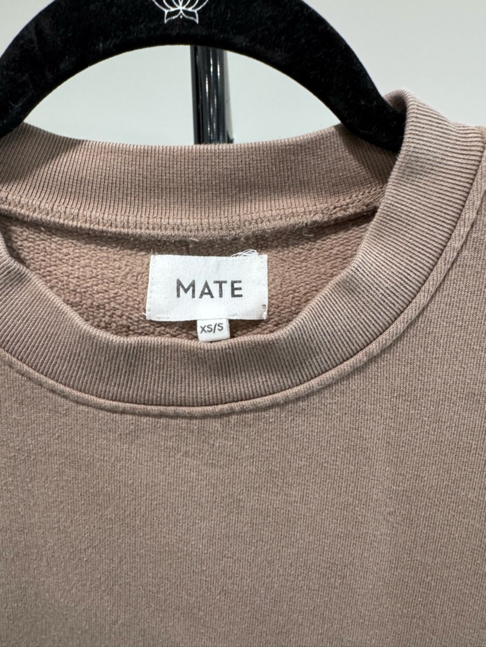 NWOT MATE the Label Crewneck Sweatshirt, Taupe - Picture 2 of 4